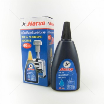 Horse  หมึกเติมเครื่องตัวเลข 40cc <1/10> สีน้ำเงิน